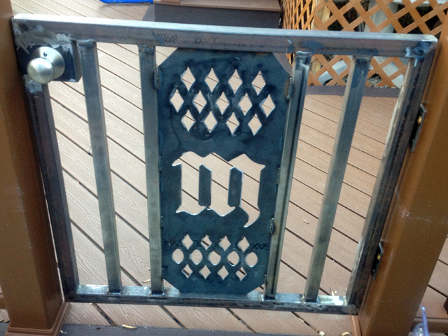 Fabricated Fence Gate with custom monogram